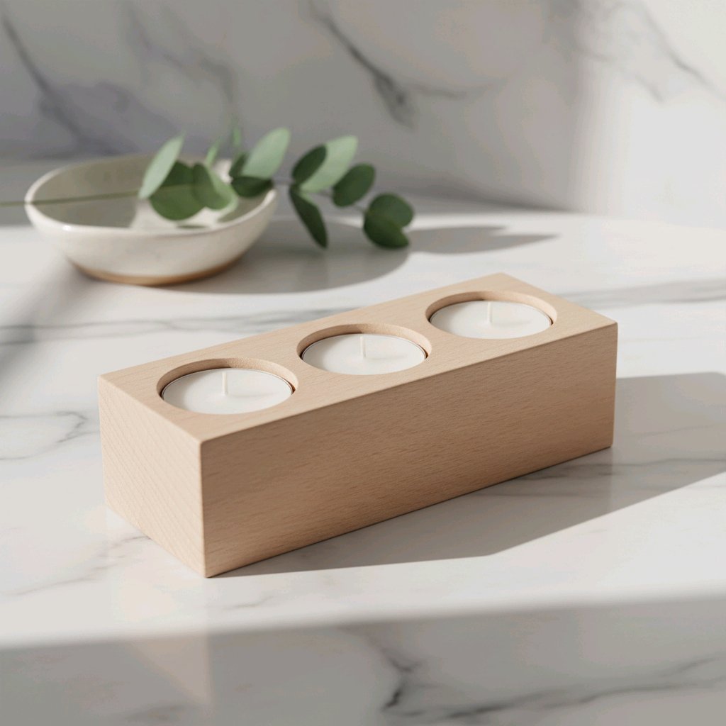 Theelichthouder Strak en Modern design, 3-vaks