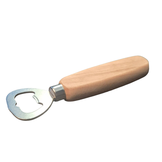 Flesopener met houten handvat